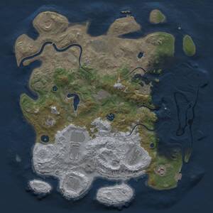 Thumbnail Rust Map: Procedural Map, Size: 4000, Seed: 873421, 17 Monuments