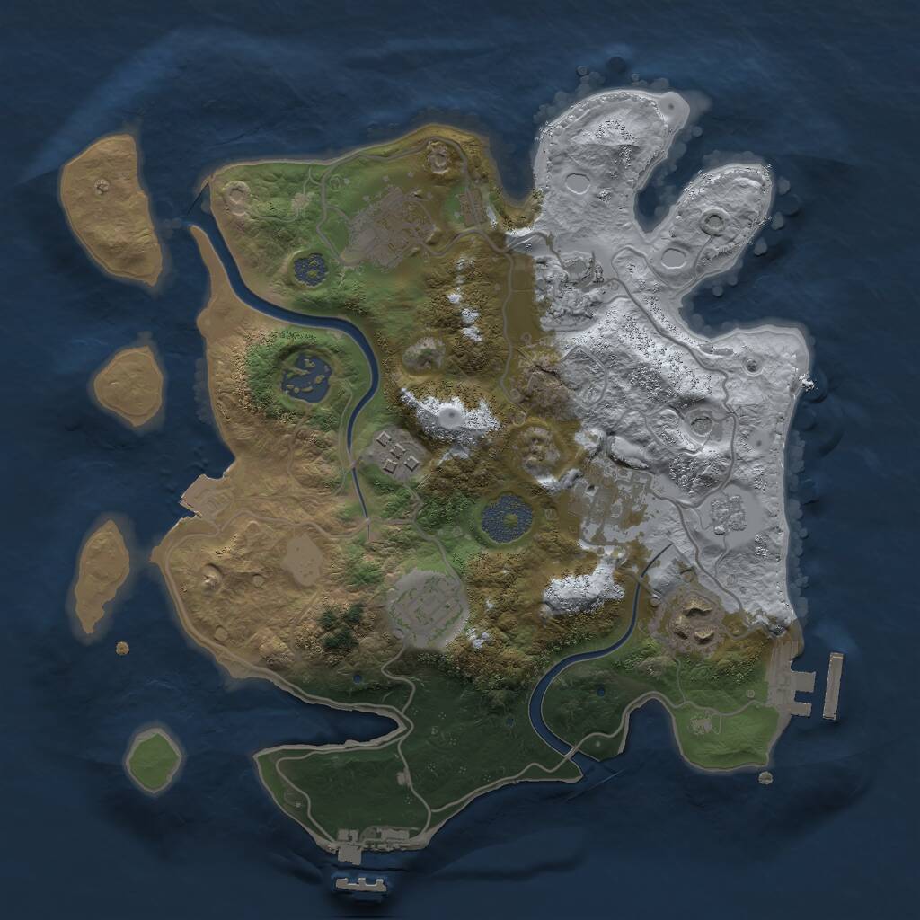 Rust Map: Procedural Map, Size: 2800, Seed: 823760767, 14 Monuments