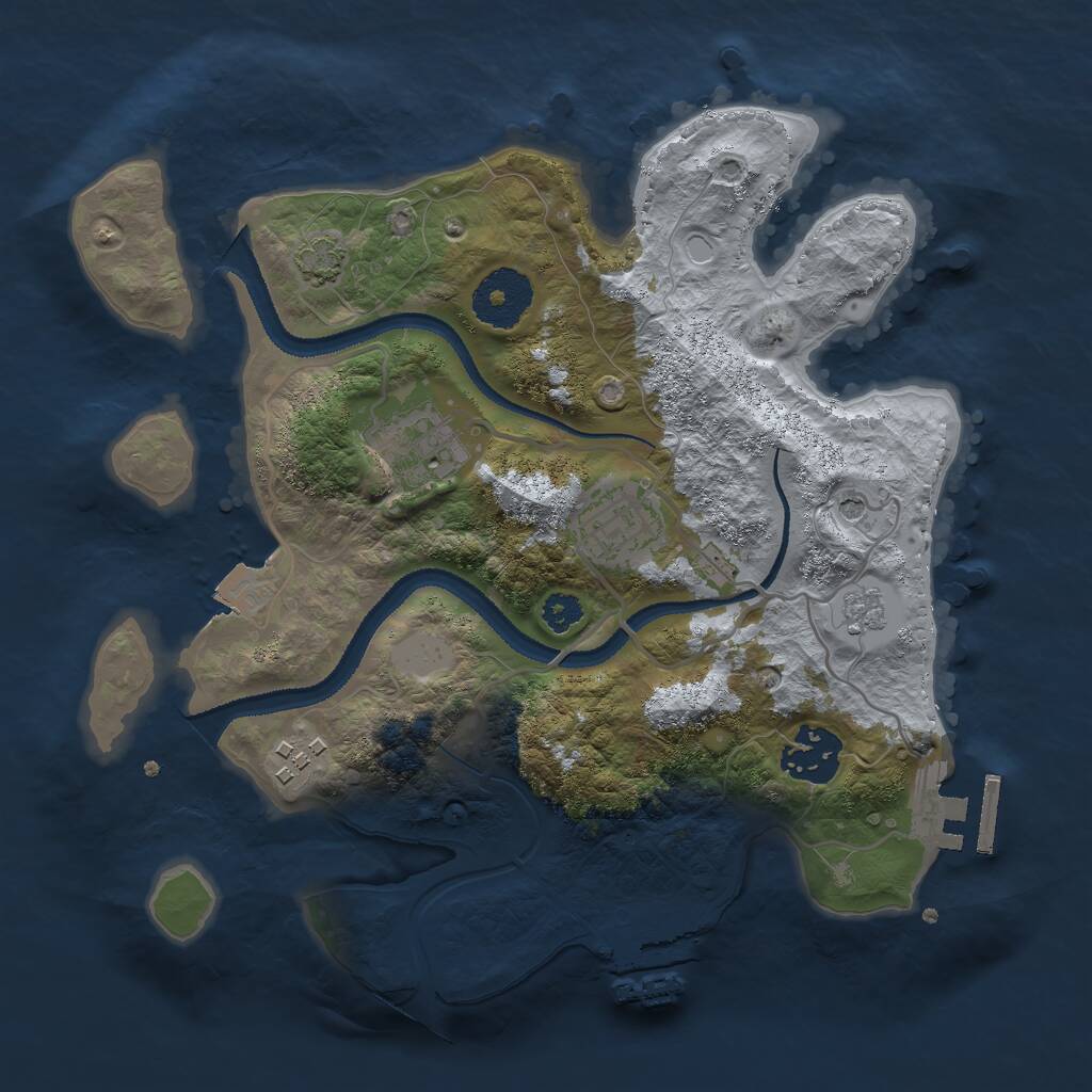 Rust Map: Procedural Map, Size: 2800, Seed: 823760767, 10 Monuments