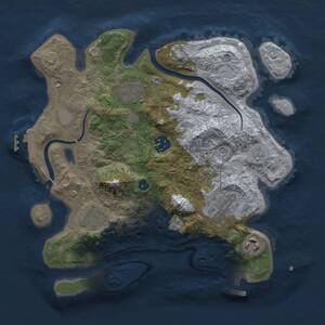 Thumbnail Rust Map: Procedural Map, Size: 3000, Seed: 22050, 12 Monuments