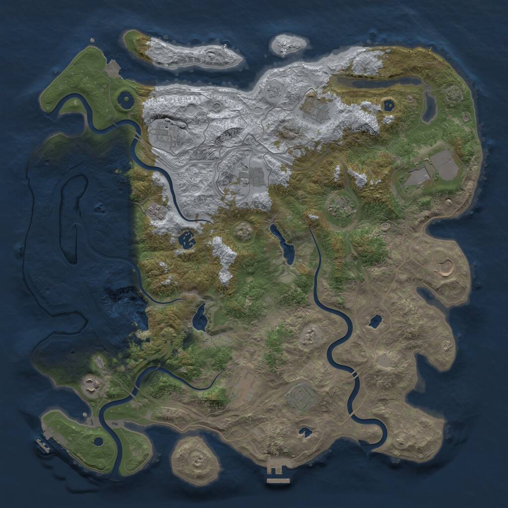 Rust Map: Procedural Map, Size: 4500, Seed: 685042857, 17 Monuments