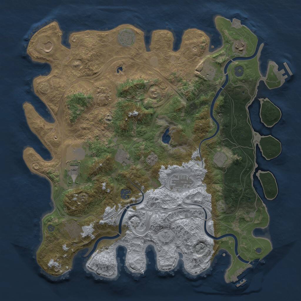 Rust Map: Procedural Map, Size: 4250, Seed: 75181365, 19 Monuments