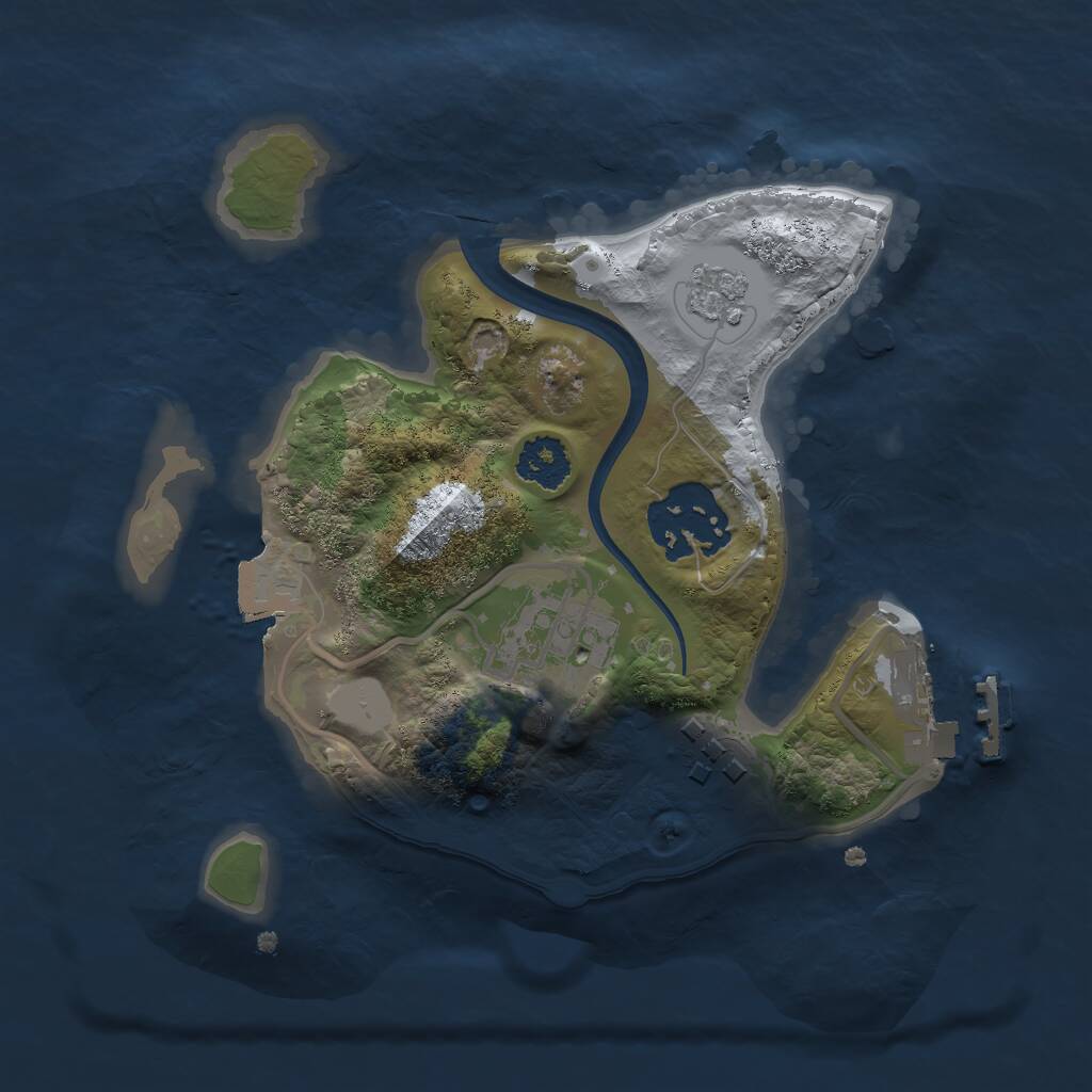 Rust Map: Procedural Map, Size: 2100, Seed: 37000, 6 Monuments