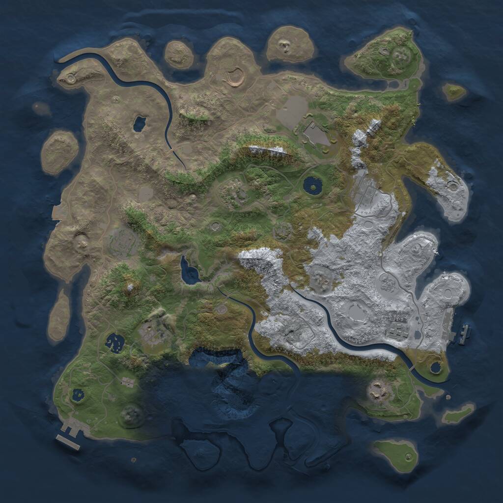 Rust Map: Procedural Map, Size: 4000, Seed: 1256024863, 15 Monuments