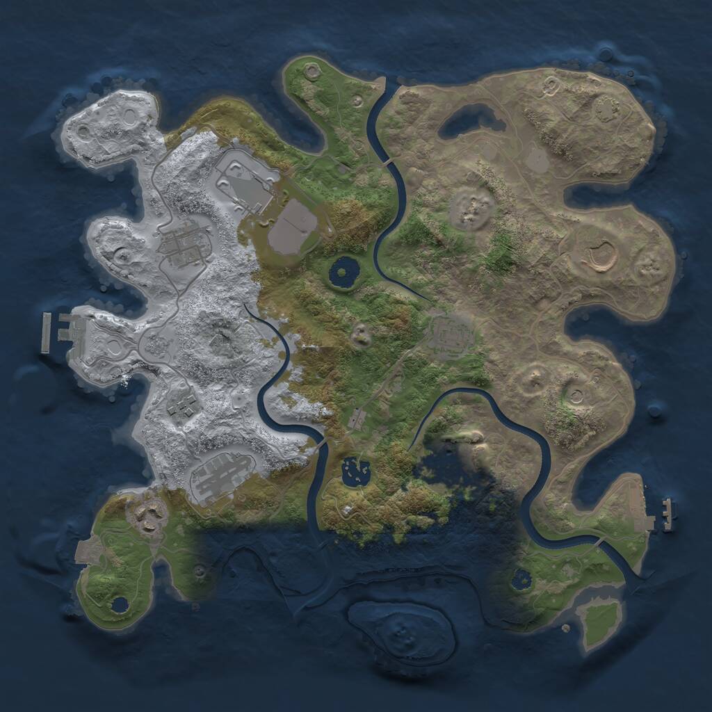 Rust Map: Procedural Map, Size: 3500, Seed: 480339686, 15 Monuments