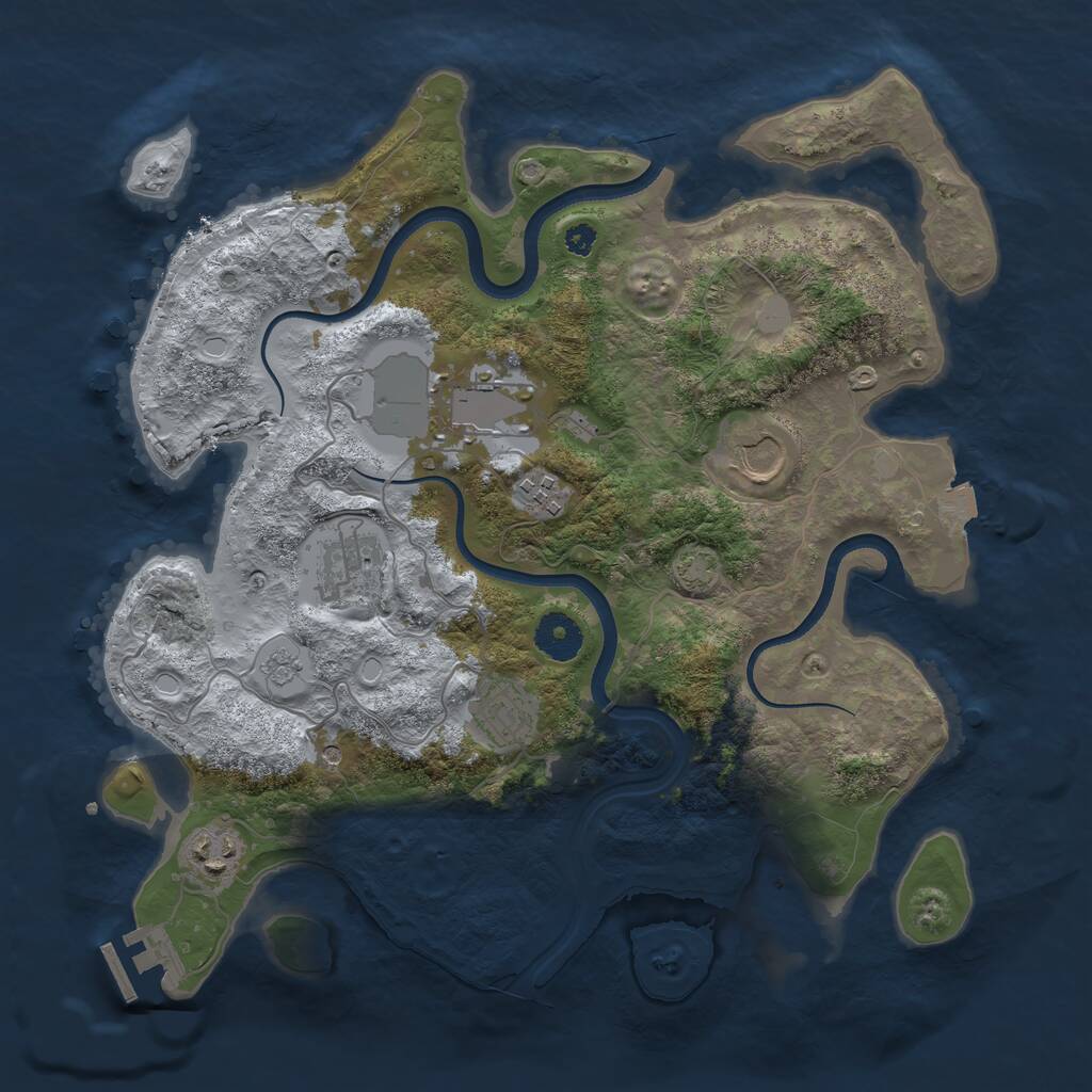 Rust Map: Procedural Map, Size: 3500, Seed: 885224397, 11 Monuments