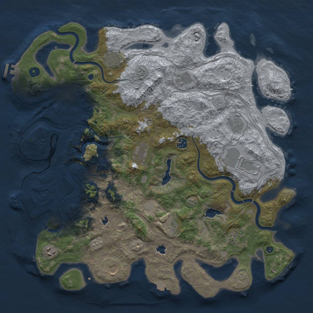 Rust Map: Procedural Map, Size: 4500, Seed: 719478702, 17 Monuments