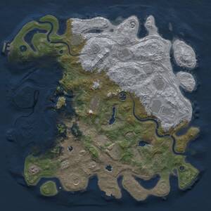 Thumbnail Rust Map: Procedural Map, Size: 4500, Seed: 719478702, 17 Monuments