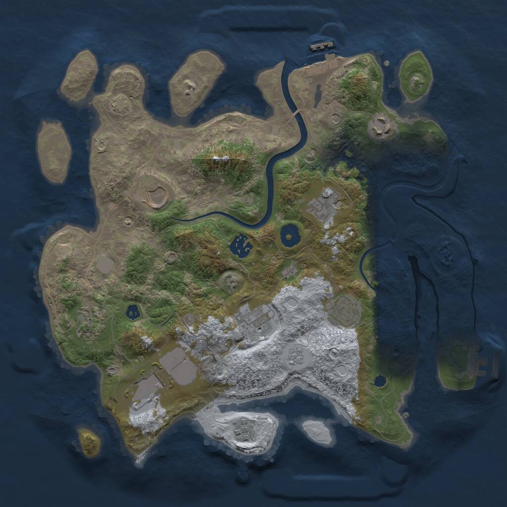 Rust Map: Procedural Map, Size: 3500, Seed: 21733791, 15 Monuments