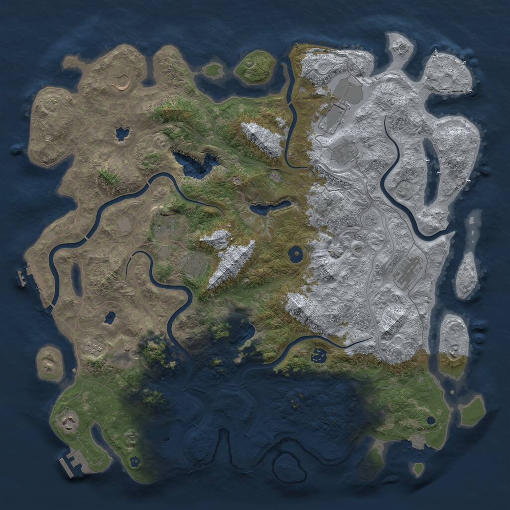 Rust Map: Procedural Map, Size: 4800, Seed: 2089623630, 16 Monuments