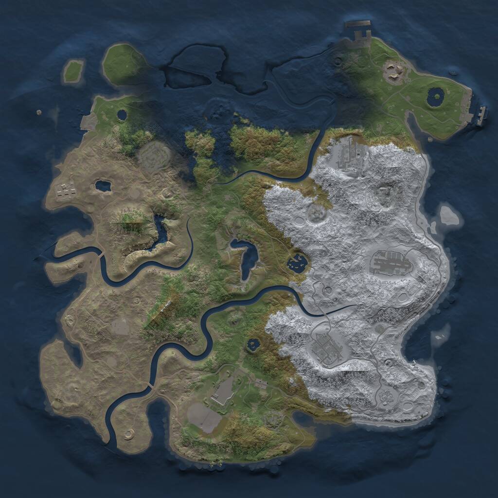 Rust Map: Procedural Map, Size: 4000, Seed: 405917429, 14 Monuments