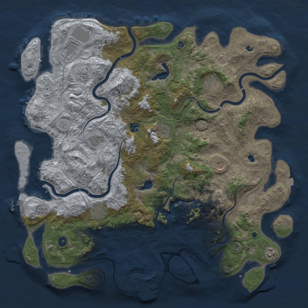 Rust Map: Procedural Map, Size: 4800, Seed: 4757486, 16 Monuments