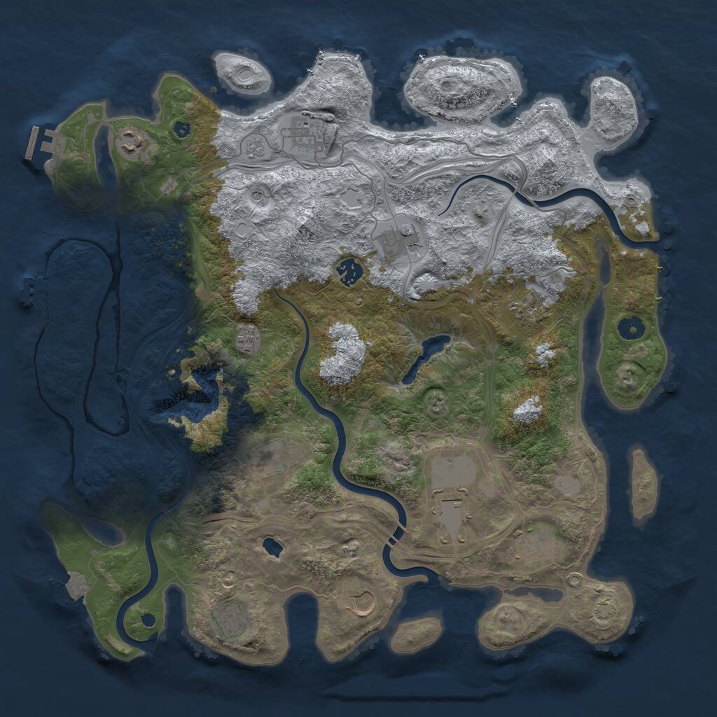 Rust Map: Procedural Map, Size: 4250, Seed: 1656455453, 17 Monuments