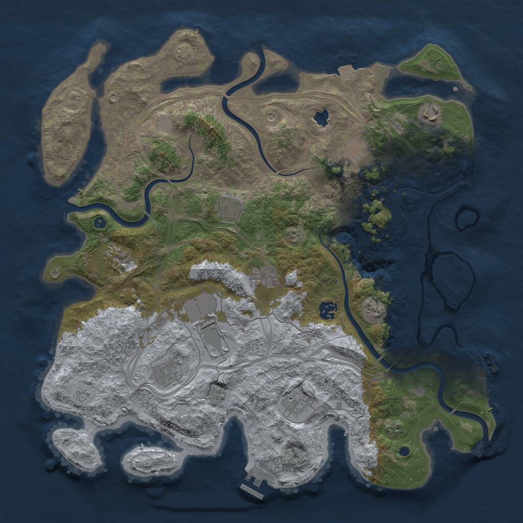 Rust Map: Procedural Map, Size: 4250, Seed: 359845651, 16 Monuments