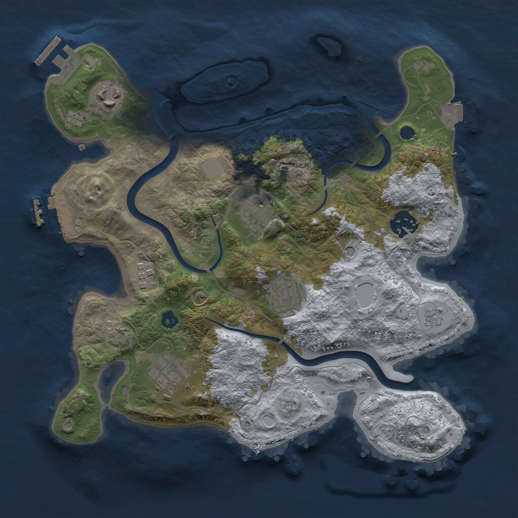 Rust Map: Procedural Map, Size: 3000, Seed: 936275890, 12 Monuments