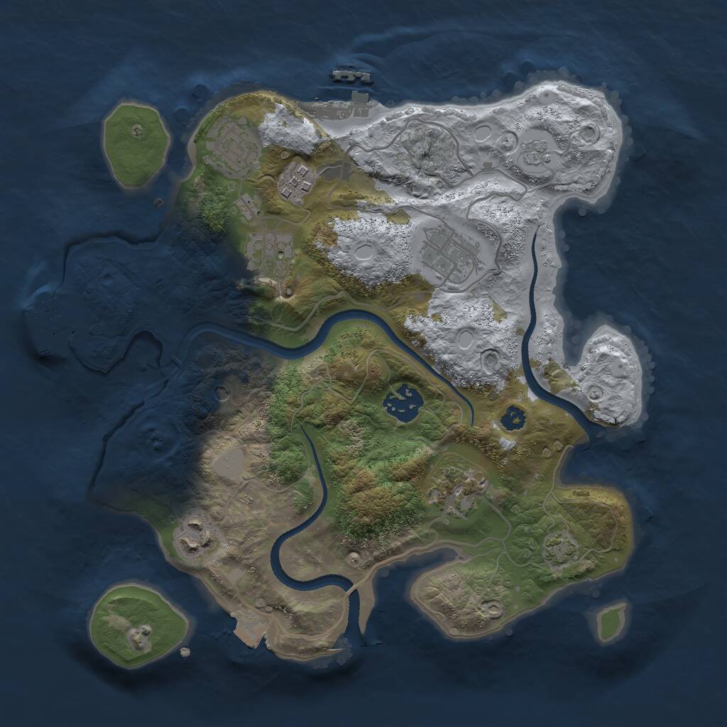Rust Map: Procedural Map, Size: 3000, Seed: 57195, 13 Monuments