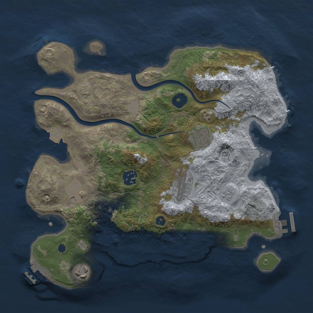 Rust Map: Procedural Map, Size: 3200, Seed: 6983158, 12 Monuments