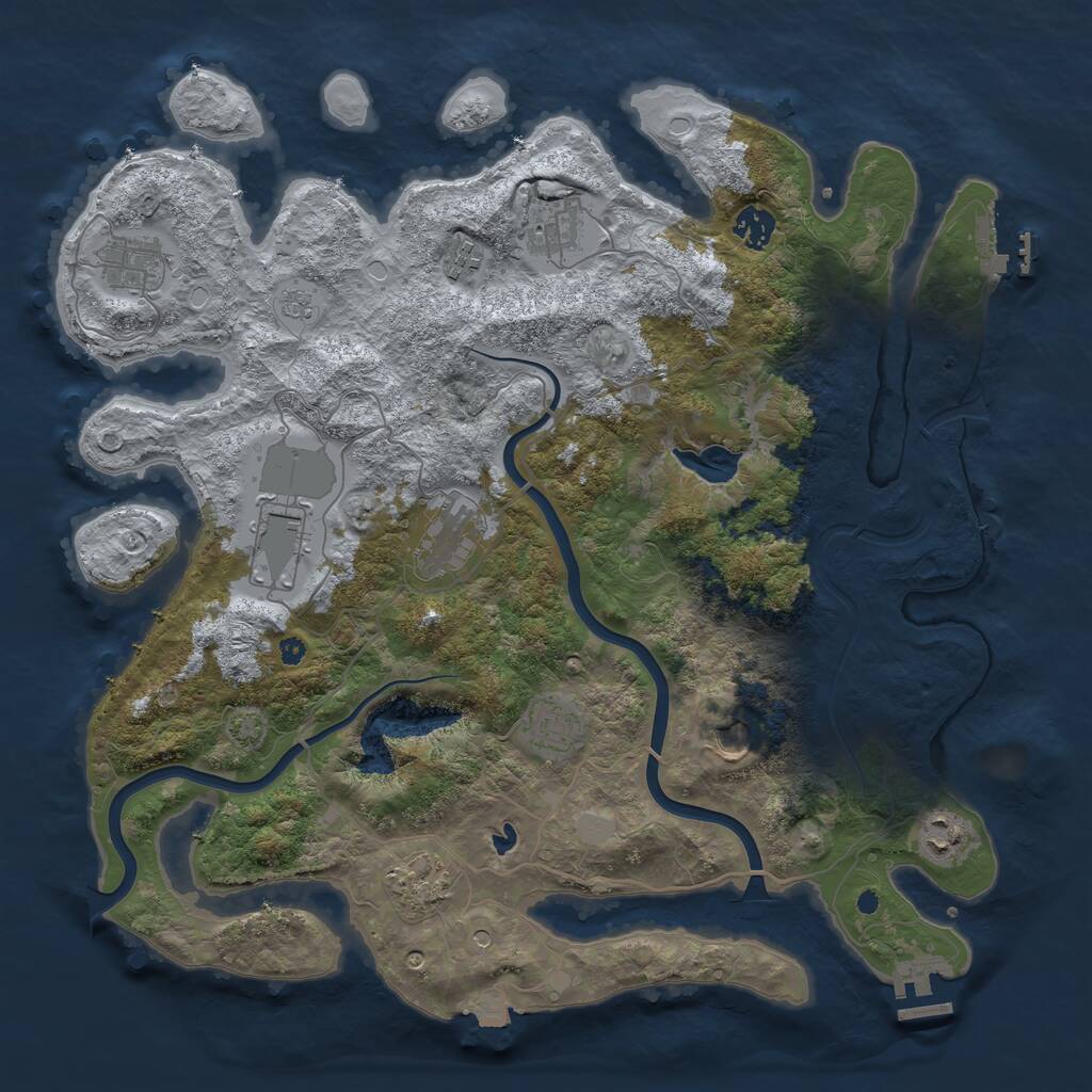 Rust Map: Procedural Map, Size: 4000, Seed: 1592395065, 16 Monuments