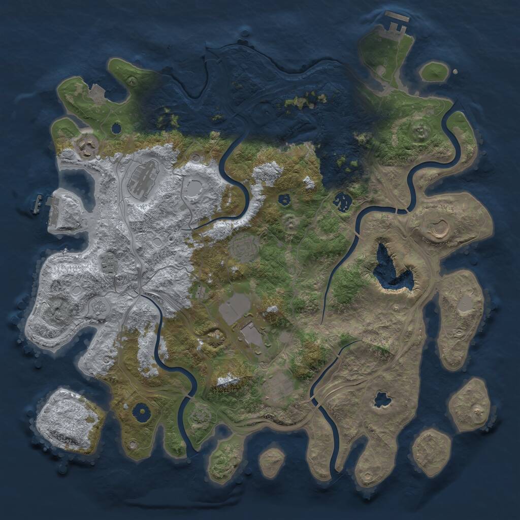Rust Map: Procedural Map, Size: 4250, Seed: 209415770, 14 Monuments
