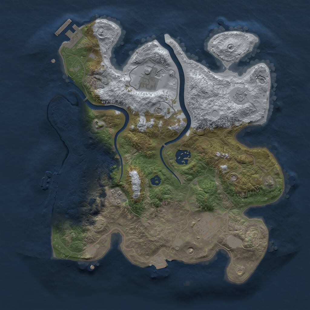 Rust Map: Procedural Map, Size: 3000, Seed: 767936146, 10 Monuments