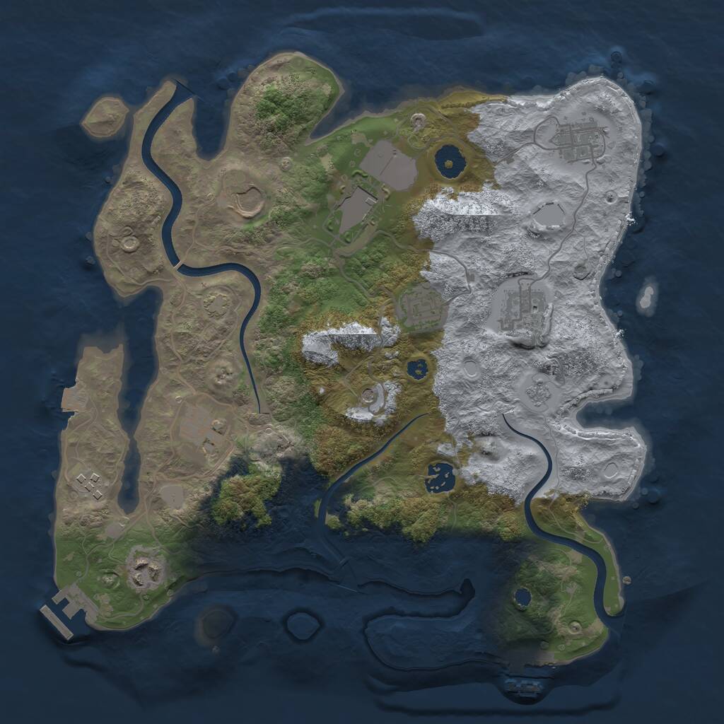 Rust Map: Procedural Map, Size: 3500, Seed: 508587788, 15 Monuments