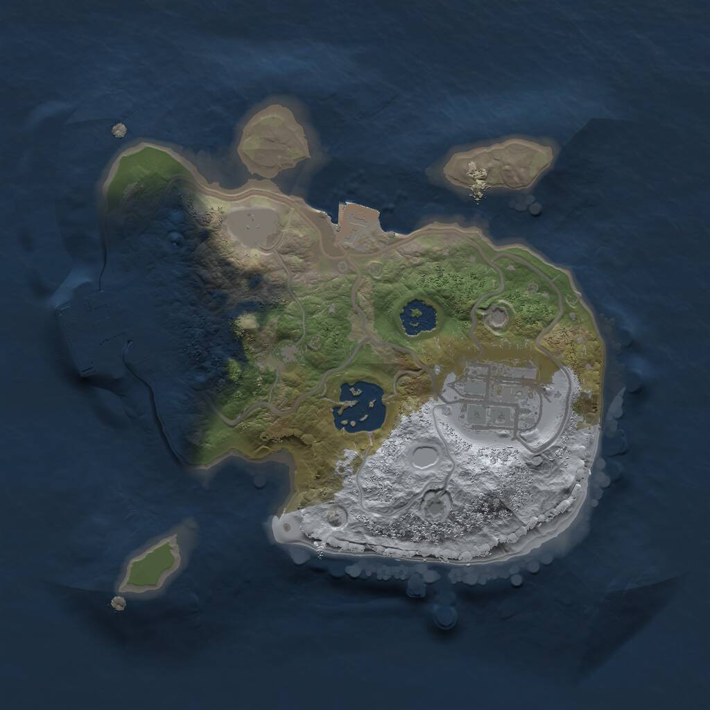 Rust Map: Procedural Map, Size: 2000, Seed: 417861502, 4 Monuments