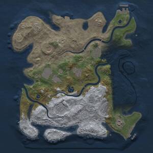 Thumbnail Rust Map: Procedural Map, Size: 3600, Seed: 1397358756, 15 Monuments