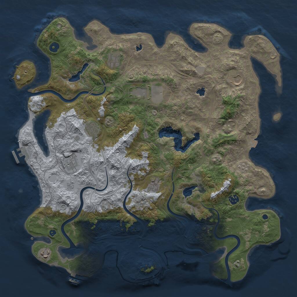 Rust Map: Procedural Map, Size: 4500, Seed: 430306630, 15 Monuments