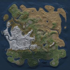 Thumbnail Rust Map: Procedural Map, Size: 4500, Seed: 430306630, 19 Monuments