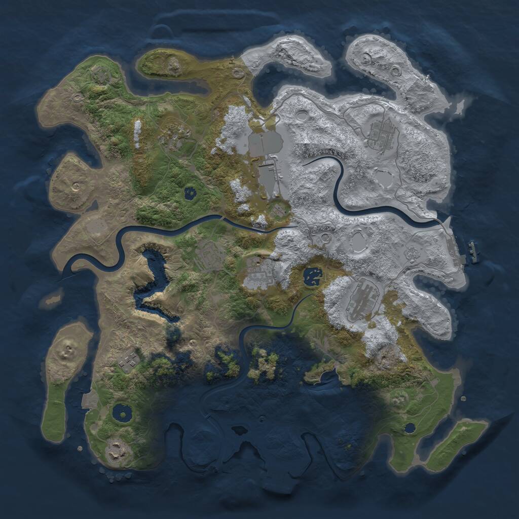 Rust Map: Procedural Map, Size: 4000, Seed: 9876875, 15 Monuments