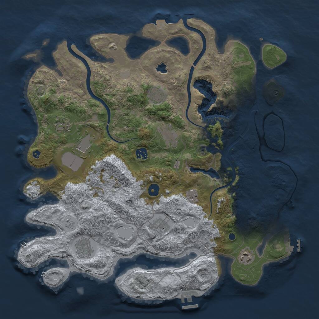 Rust Map: Procedural Map, Size: 4000, Seed: 998212, 15 Monuments