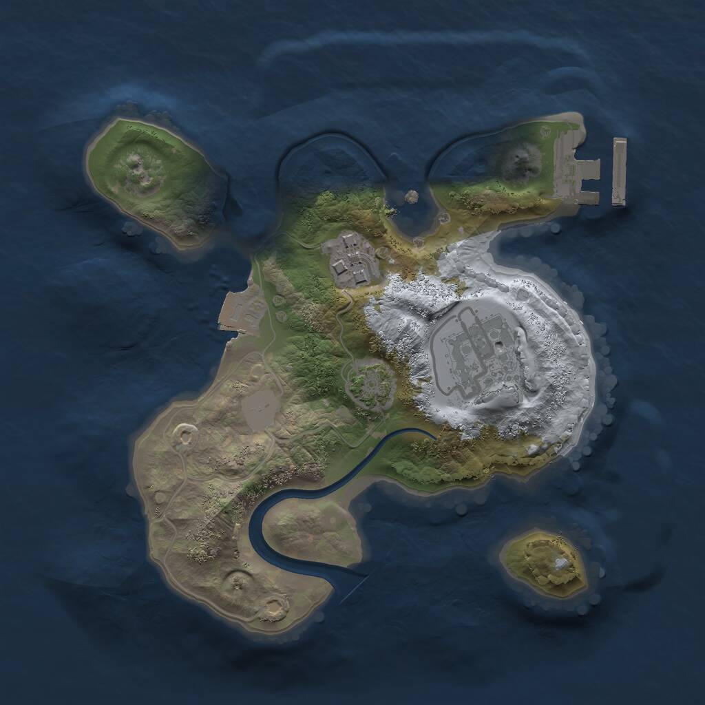 Rust Map: Procedural Map, Size: 2100, Seed: 1478775398, 5 Monuments