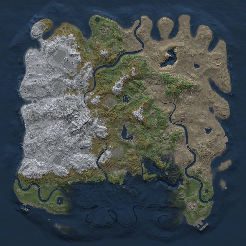 Rust Map: Procedural Map, Size: 5000, Seed: 462706404, 17 Monuments