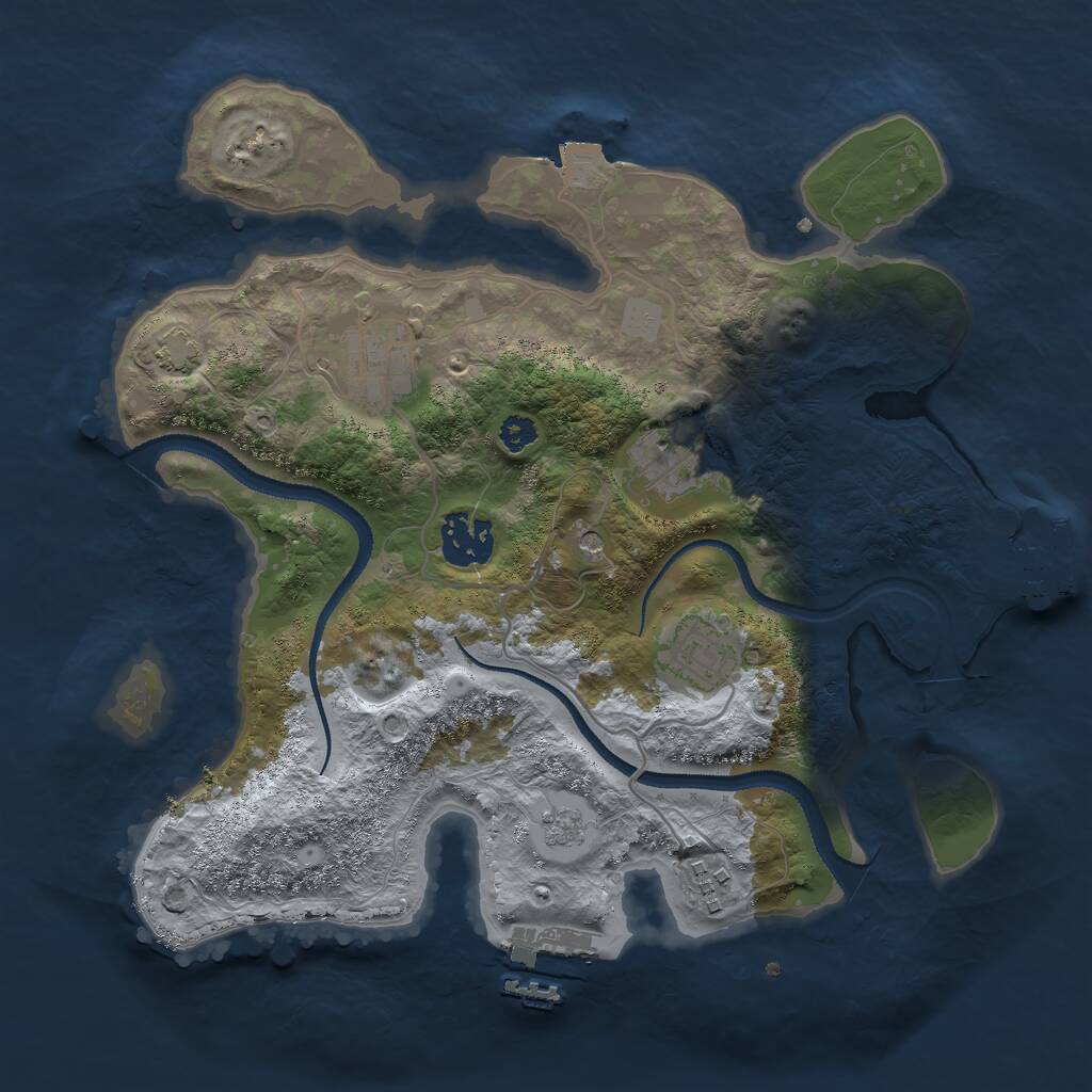 Rust Map: Procedural Map, Size: 3000, Seed: 1798886640, 11 Monuments