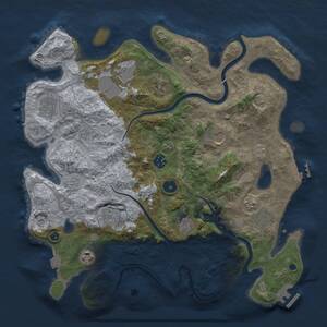 Thumbnail Rust Map: Procedural Map, Size: 3750, Seed: 1231469944, 16 Monuments