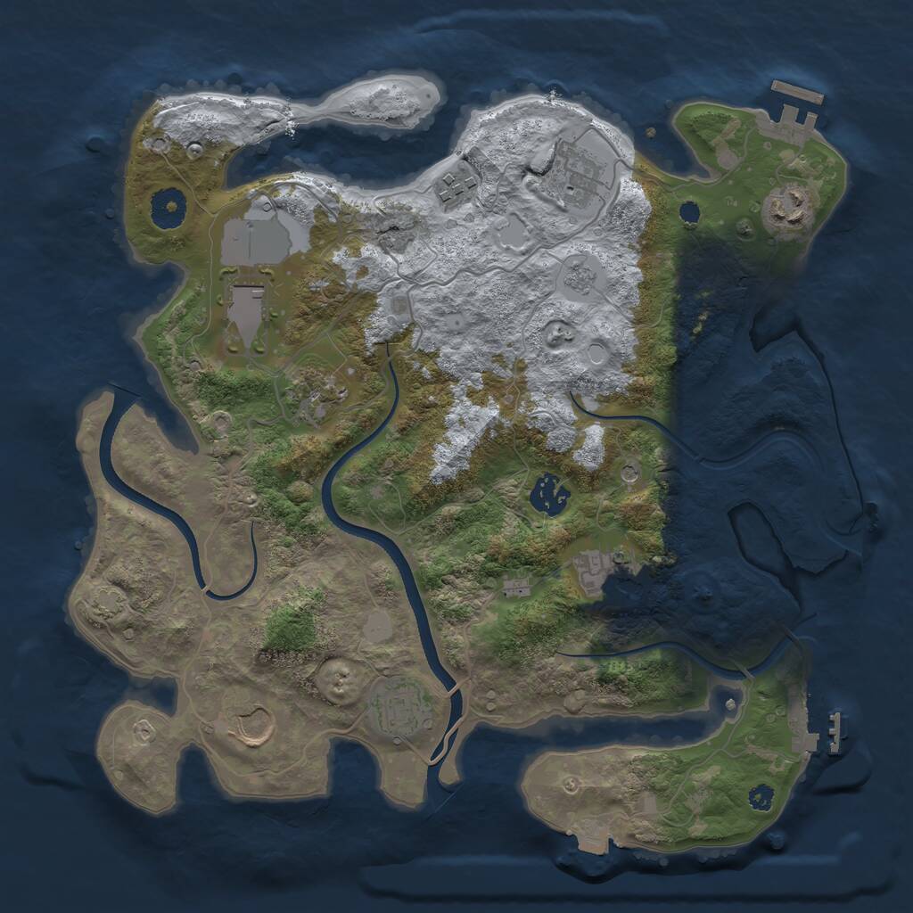 Rust Map: Procedural Map, Size: 3500, Seed: 1536543832, 15 Monuments
