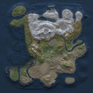 Thumbnail Rust Map: Procedural Map, Size: 3000, Seed: 534222564, 11 Monuments