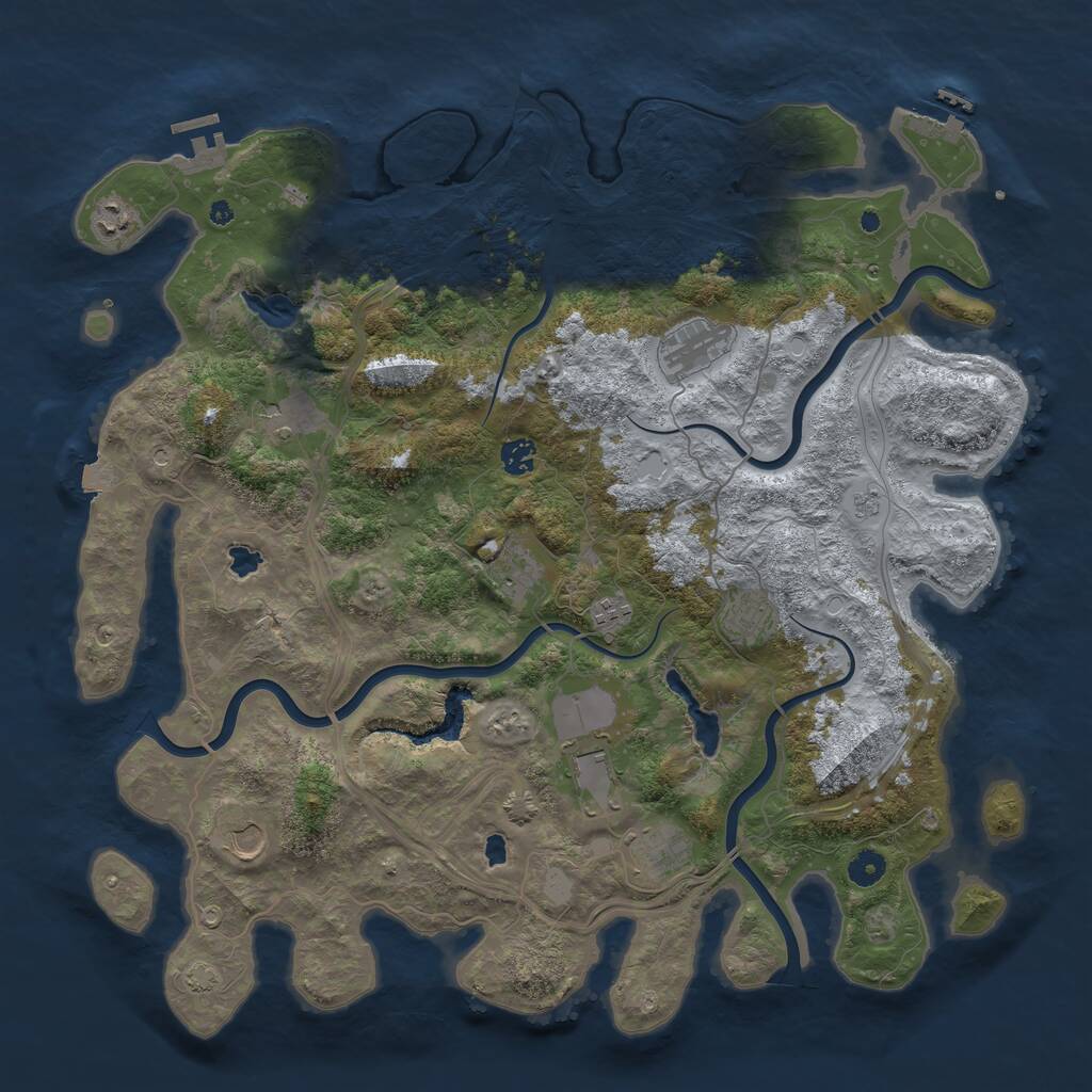 Rust Map: Procedural Map, Size: 4500, Seed: 148796, 16 Monuments