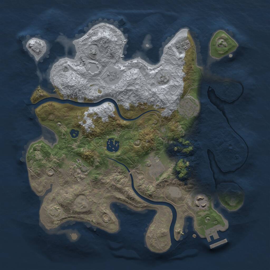 Rust Map: Procedural Map, Size: 3000, Seed: 20260820, 10 Monuments
