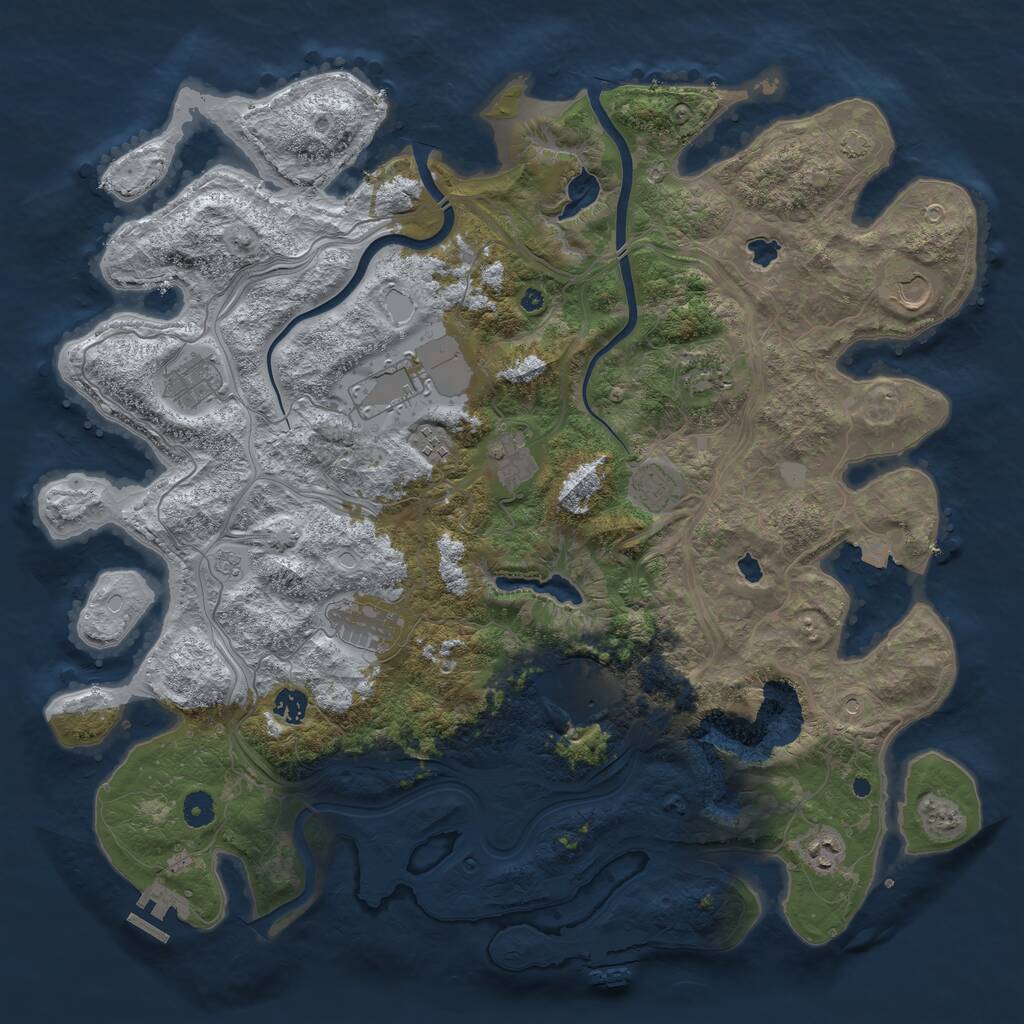 Rust Map: Procedural Map, Size: 4500, Seed: 772357, 17 Monuments