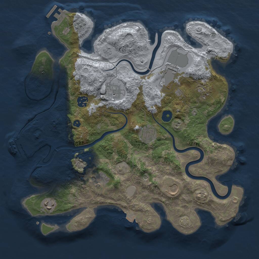 Rust Map: Procedural Map, Size: 3500, Seed: 901812, 15 Monuments
