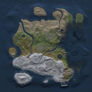 Thumbnail Rust Map: Procedural Map, Size: 3000, Seed: 1305837968, 11 Monuments