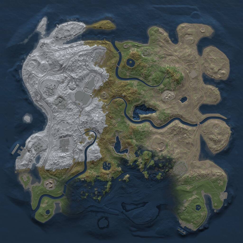 Rust Map: Procedural Map, Size: 4250, Seed: 1237334826, 15 Monuments