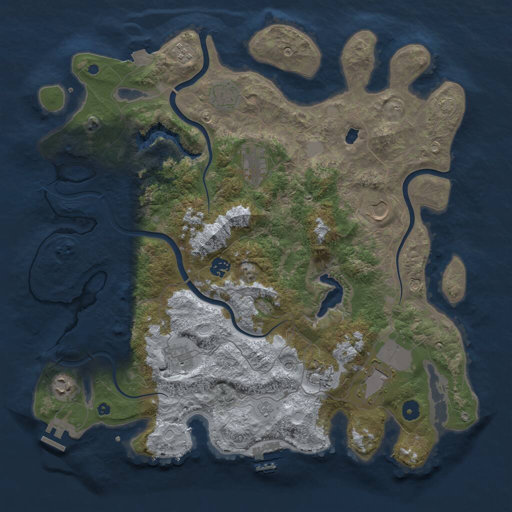 Rust Map: Procedural Map, Size: 4000, Seed: 752827, 15 Monuments