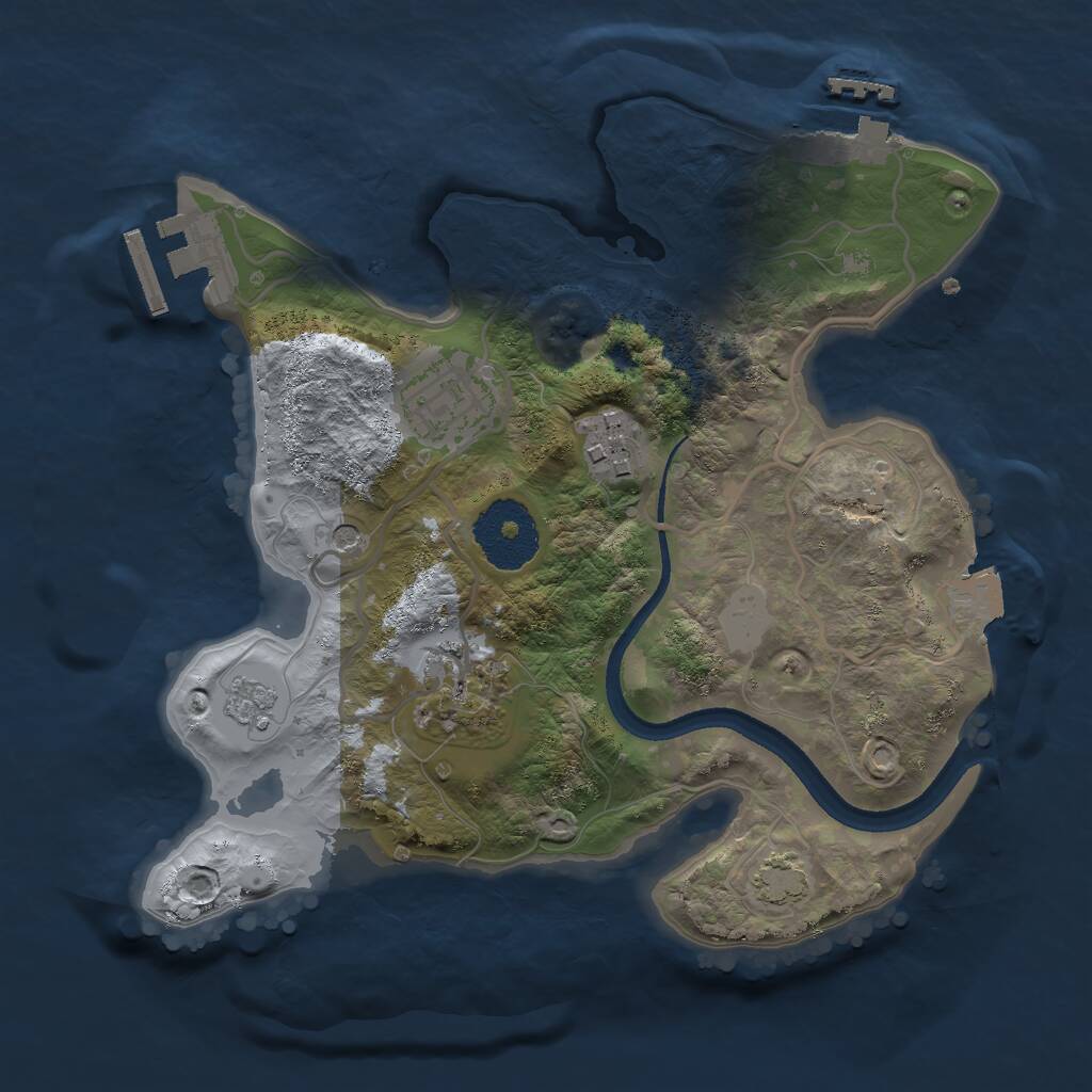 Rust Map: Procedural Map, Size: 2500, Seed: 1619573762, 9 Monuments