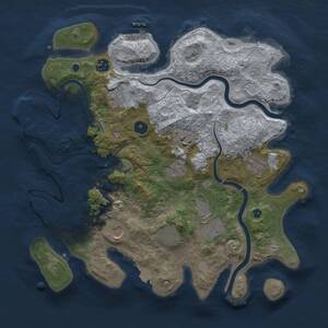Thumbnail Rust Map: Procedural Map, Size: 3750, Seed: 1189131567, 15 Monuments