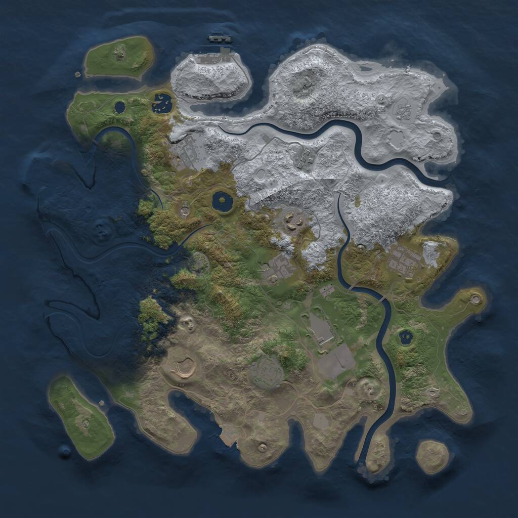 Rust Map: Procedural Map, Size: 3750, Seed: 1189131567, 15 Monuments