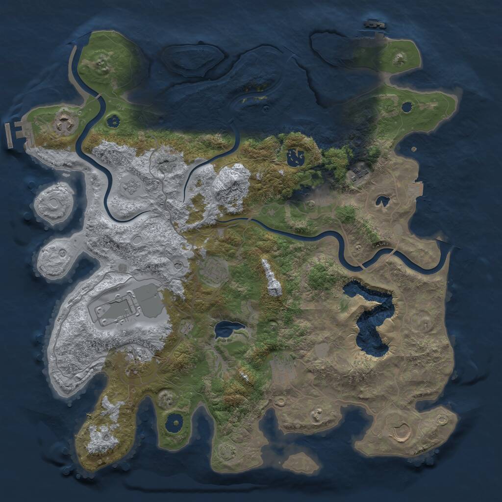 Rust Map: Procedural Map, Size: 4000, Seed: 587778, 15 Monuments