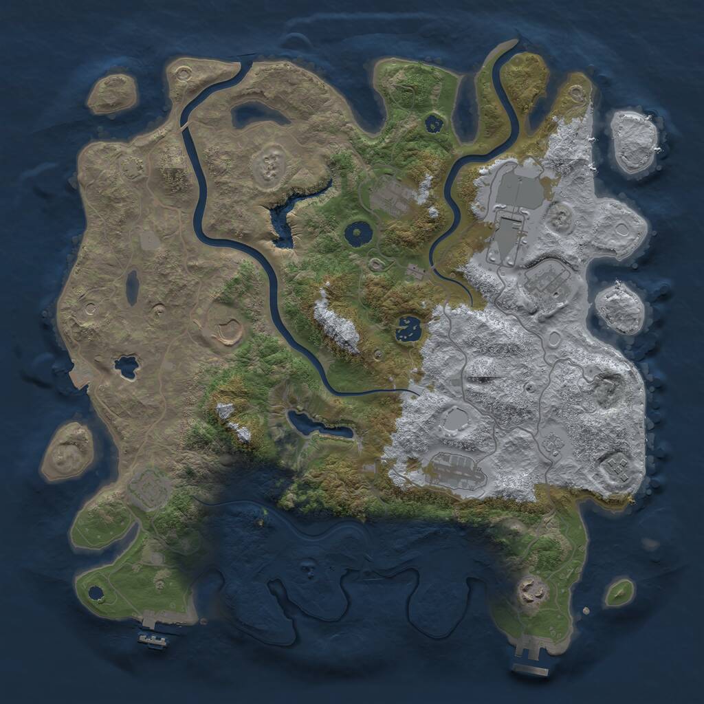 Rust Map: Procedural Map, Size: 4000, Seed: 1274860631, 15 Monuments