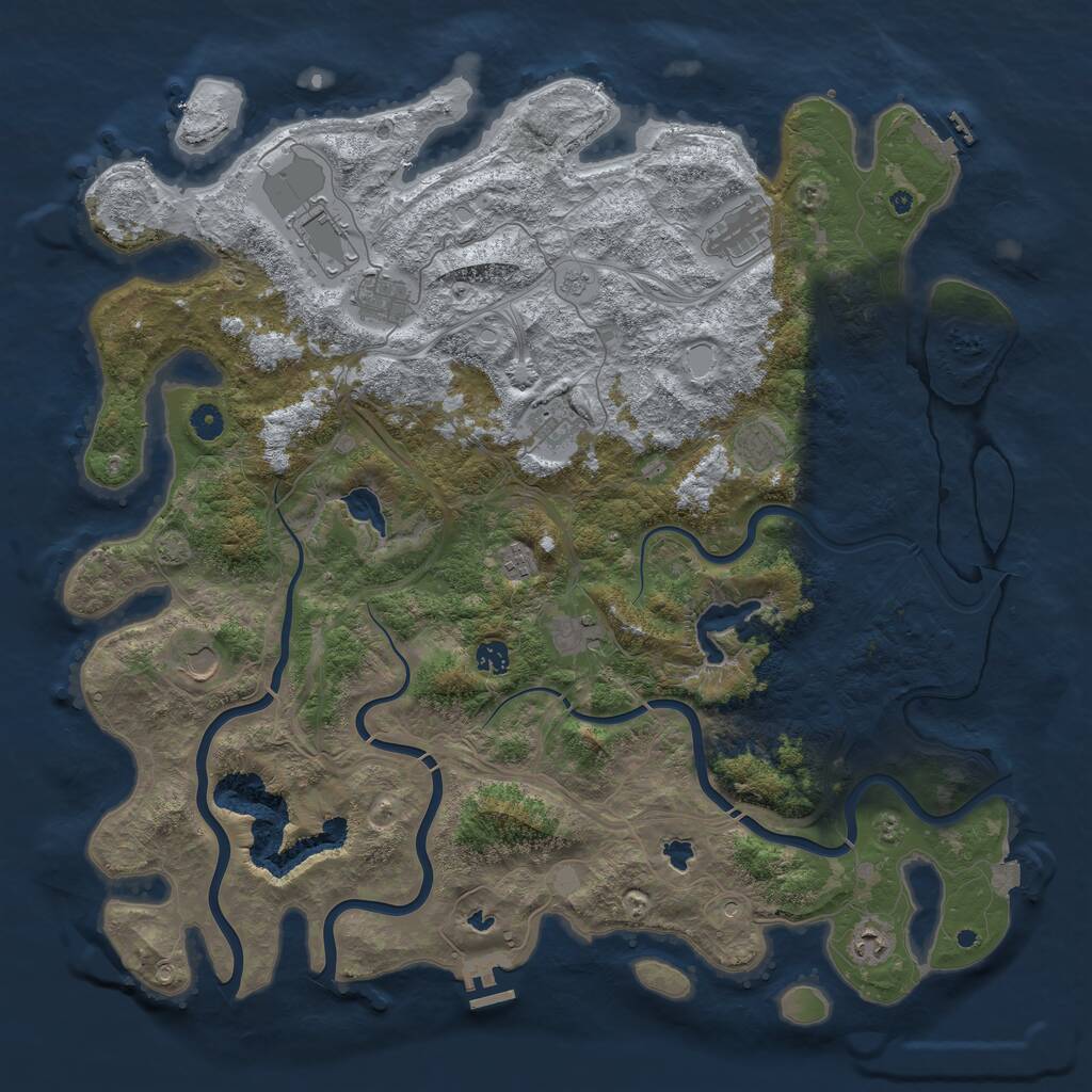 Rust Map: Procedural Map, Size: 4800, Seed: 1727037903, 16 Monuments